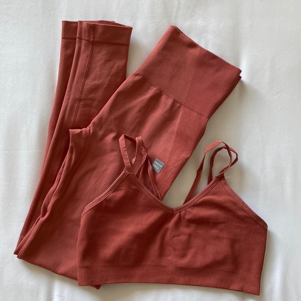 Cream Yoga Seamless Activewear Set